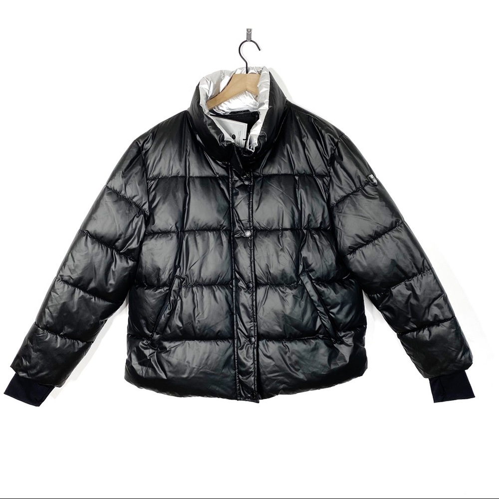 Noize Bianca Vegan Black Zip Puffer Coat Jacket XL